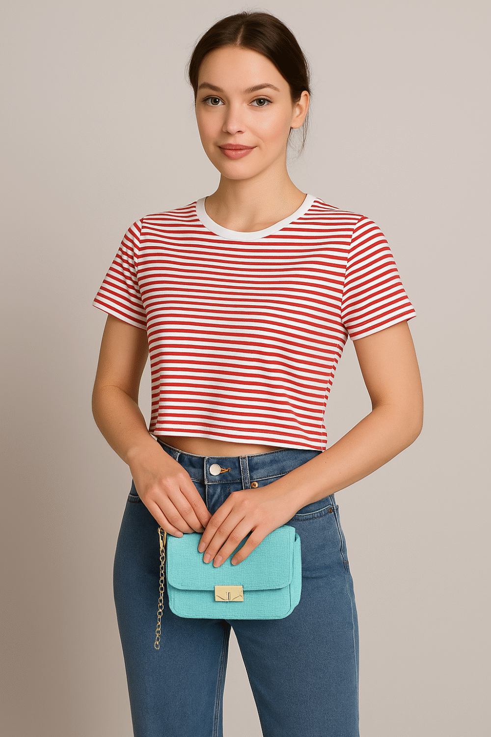 crvena crop top majica
