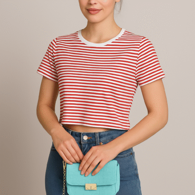 crvena crop top majica