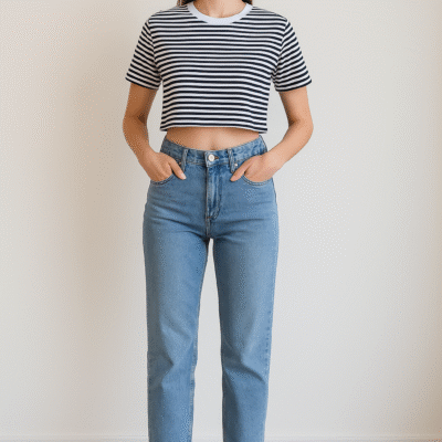 crna crop top majica